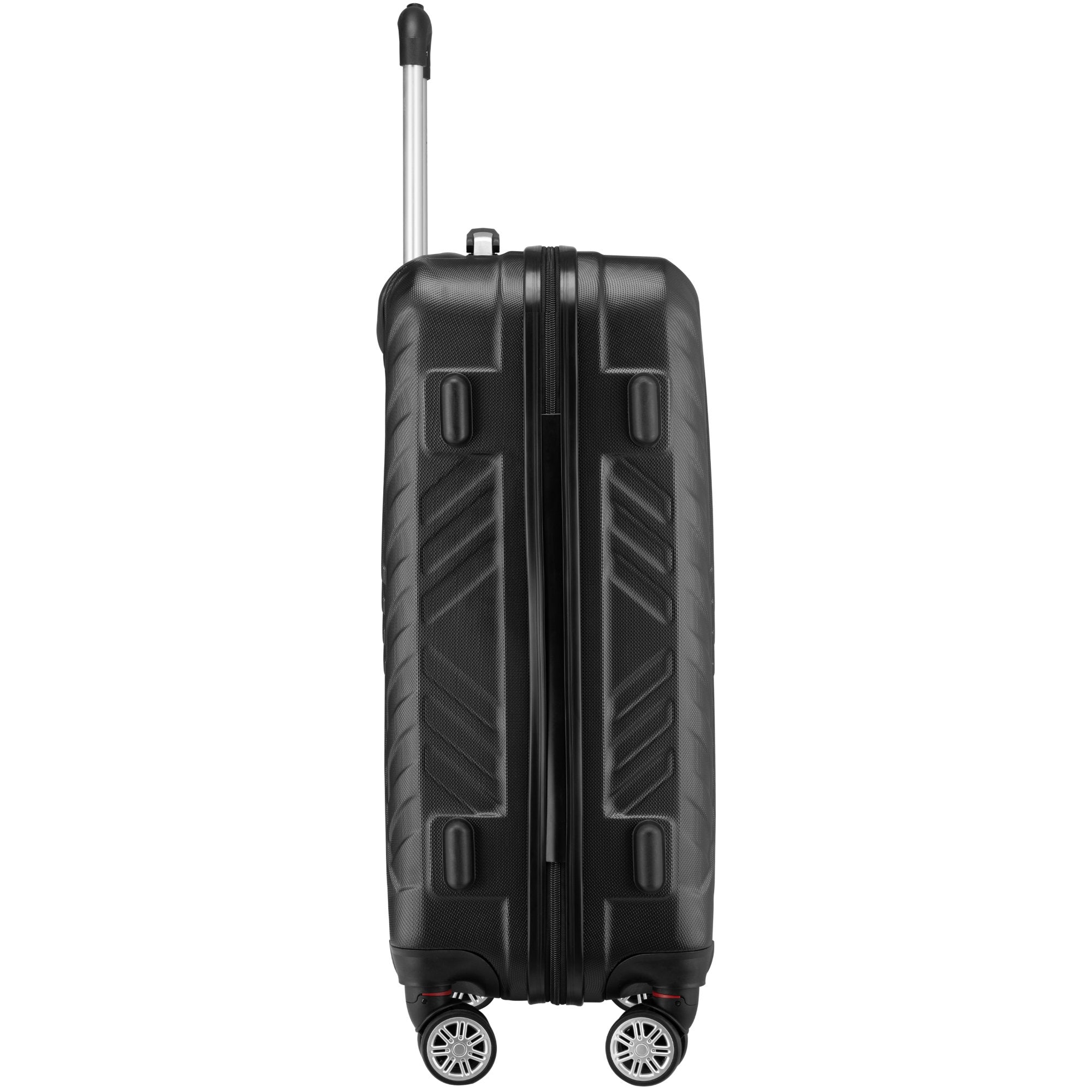 Herringbone suitcases, set of 3, ABS travel suitcases, with combination lock
