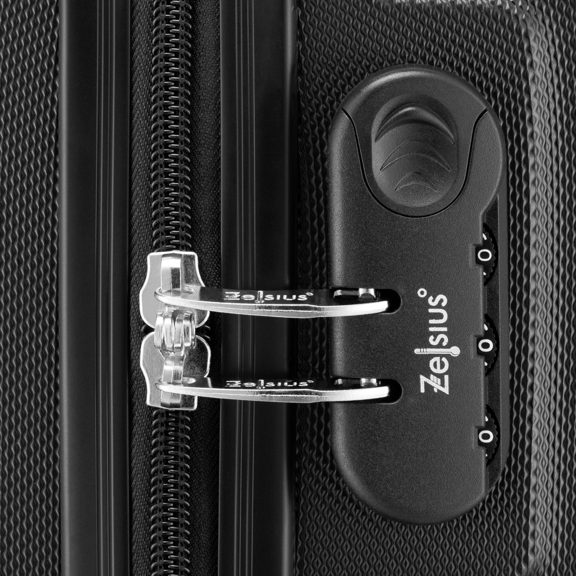 Herringbone suitcases, set of 3, ABS travel suitcases, with combination lock