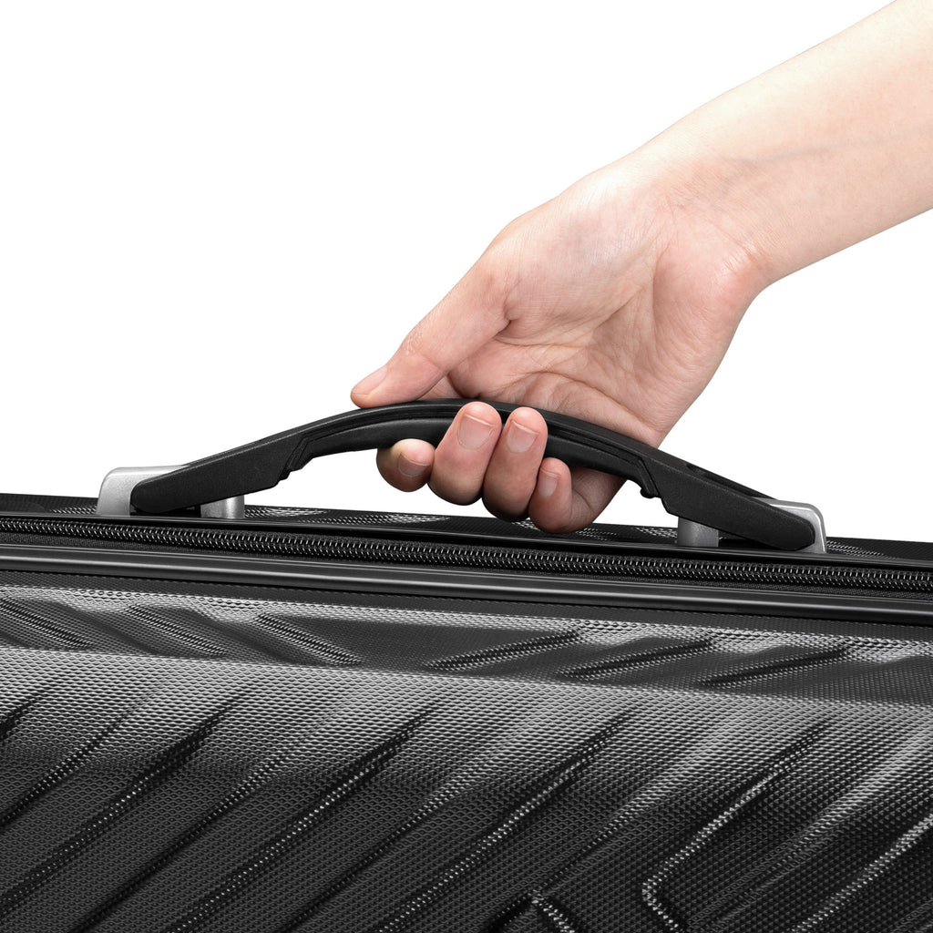 Herringbone suitcases, set of 3, ABS travel suitcases, with combination lock