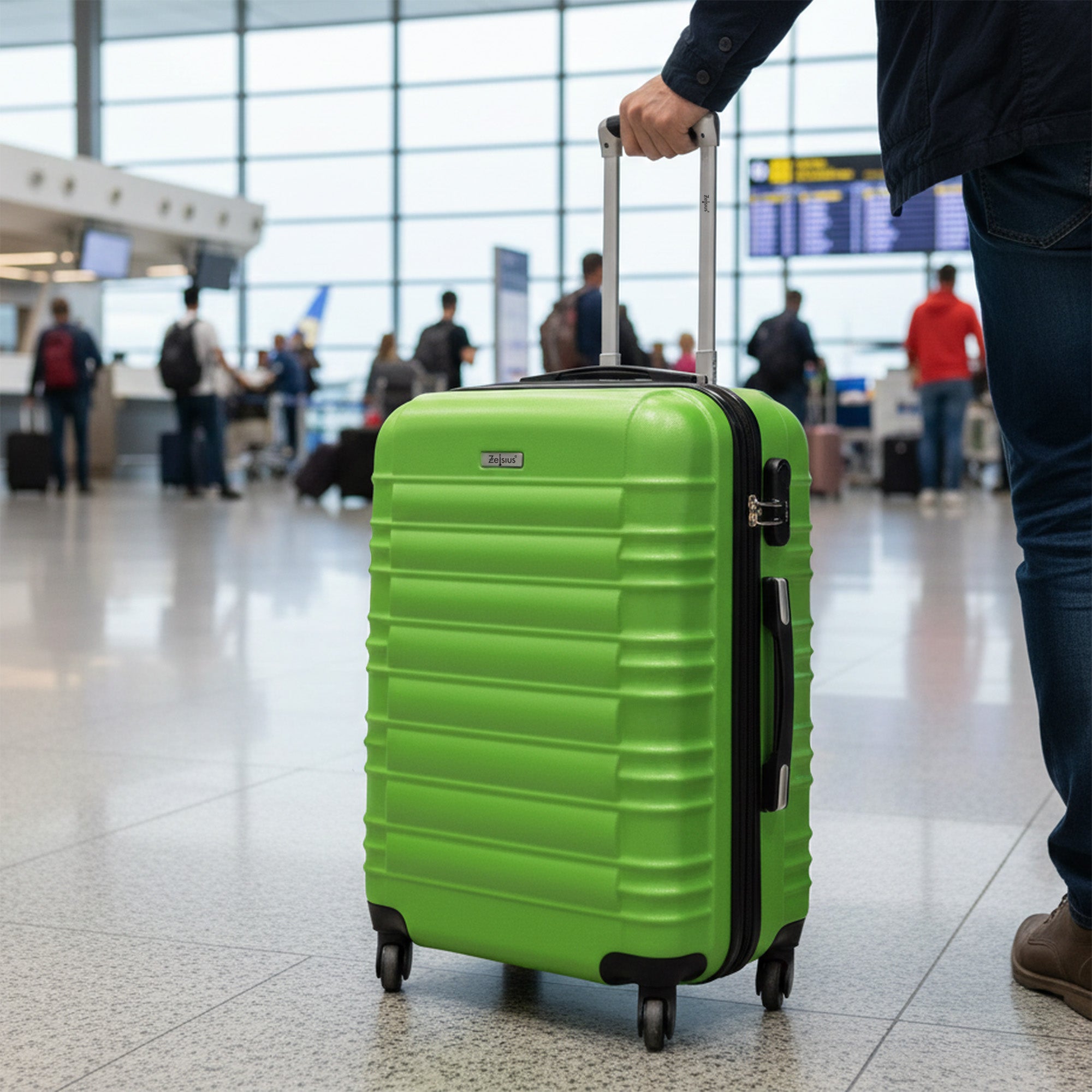 Valises rayées, lot de 4, valises de voyage en ABS, avec serrure à combinaison