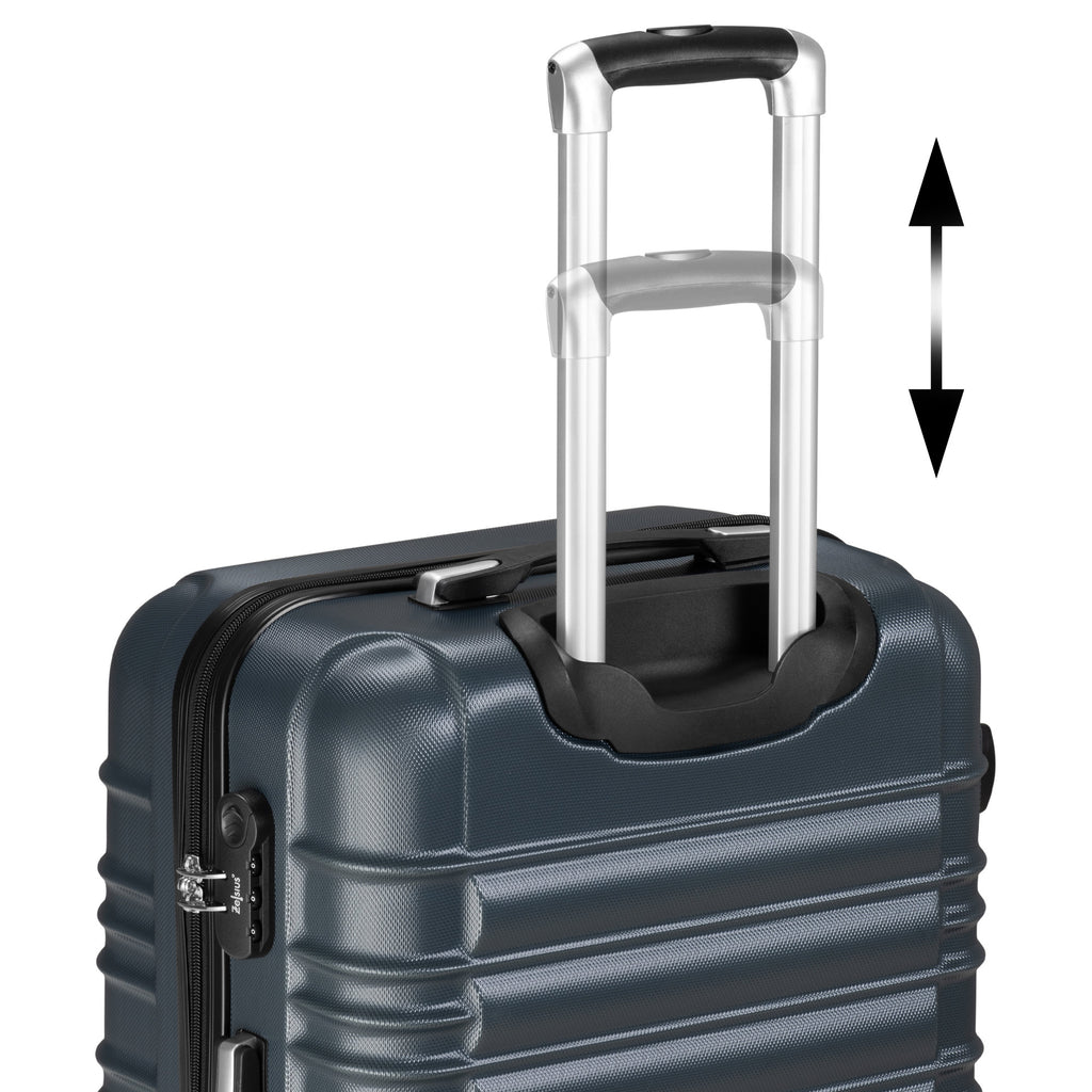 Valises rayées, lot de 4, valises de voyage en ABS, avec serrure à combinaison