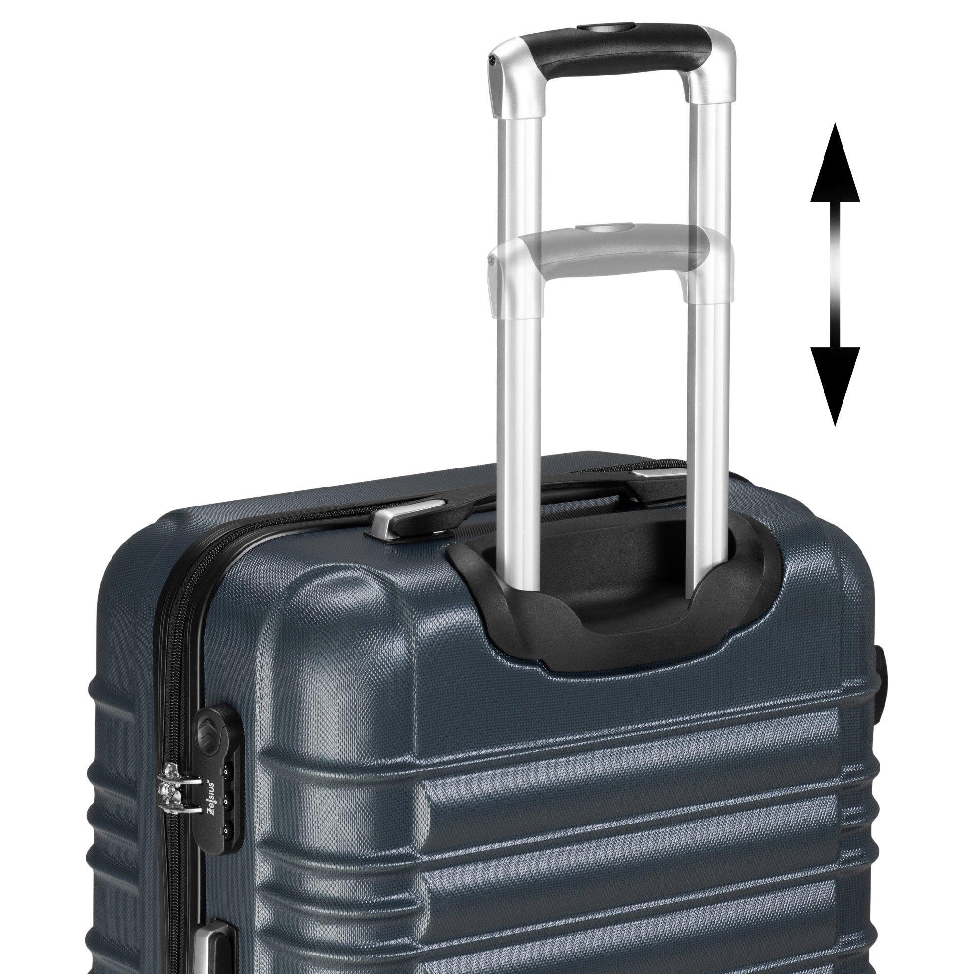 Valises rayées, lot de 4, valises de voyage en ABS, avec serrure à combinaison