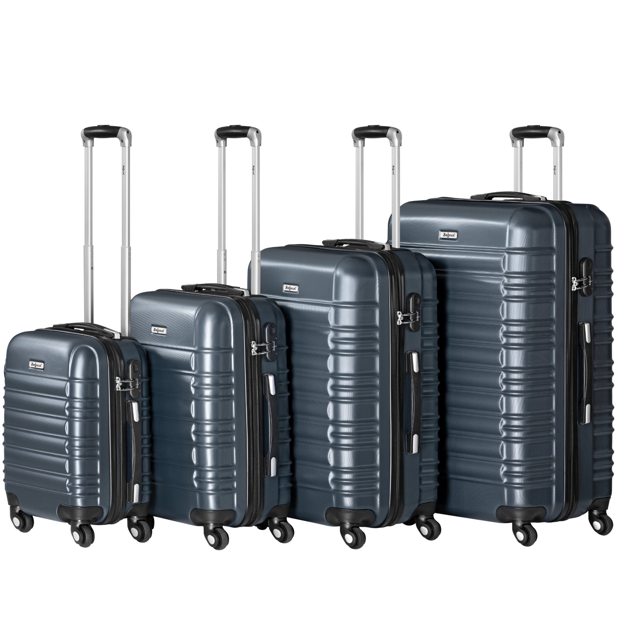 "Striped" suitcases, set of 4, ABS travel suitcases, with combination lock
