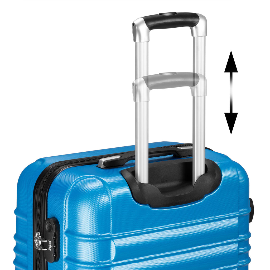 Valises rayées, lot de 4, valises de voyage en ABS, avec serrure à combinaison