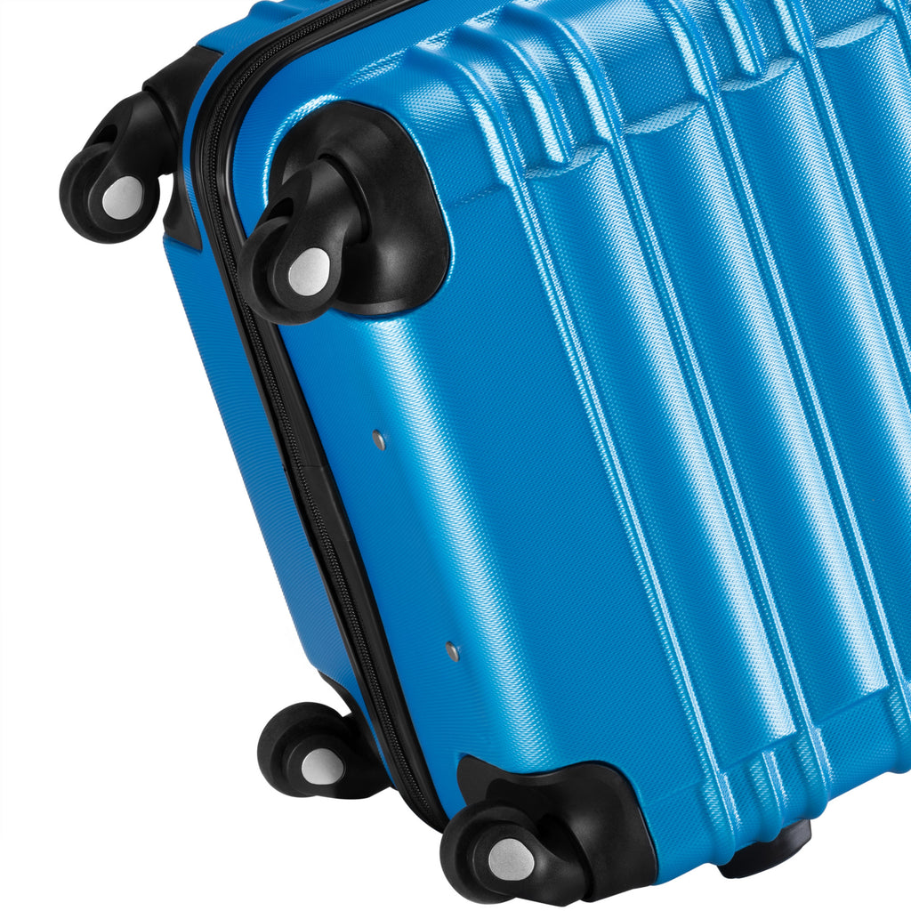 Valises rayées, lot de 4, valises de voyage en ABS, avec serrure à combinaison