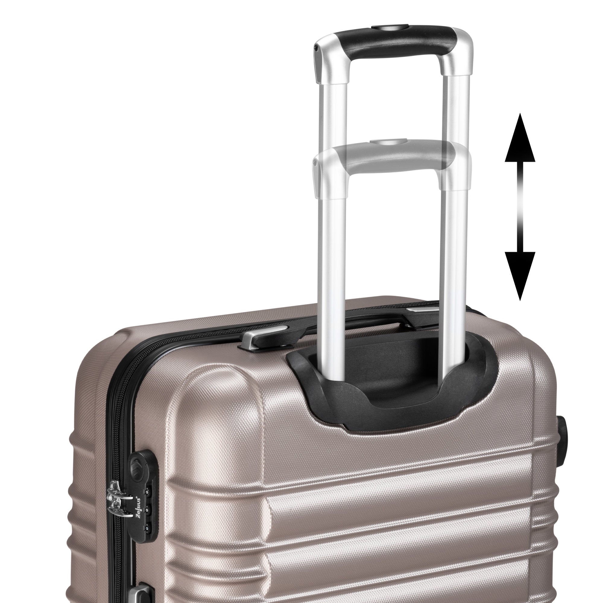 Valises rayées, lot de 4, valises de voyage en ABS, avec serrure à combinaison