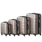 "Striped" suitcases, set of 4, ABS travel suitcases, with combination lock