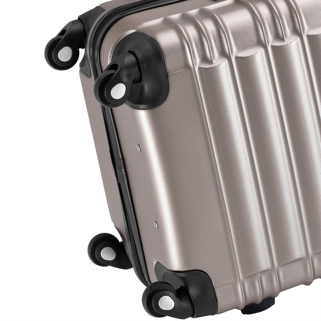 Valises rayées, lot de 4, valises de voyage en ABS, avec serrure à combinaison