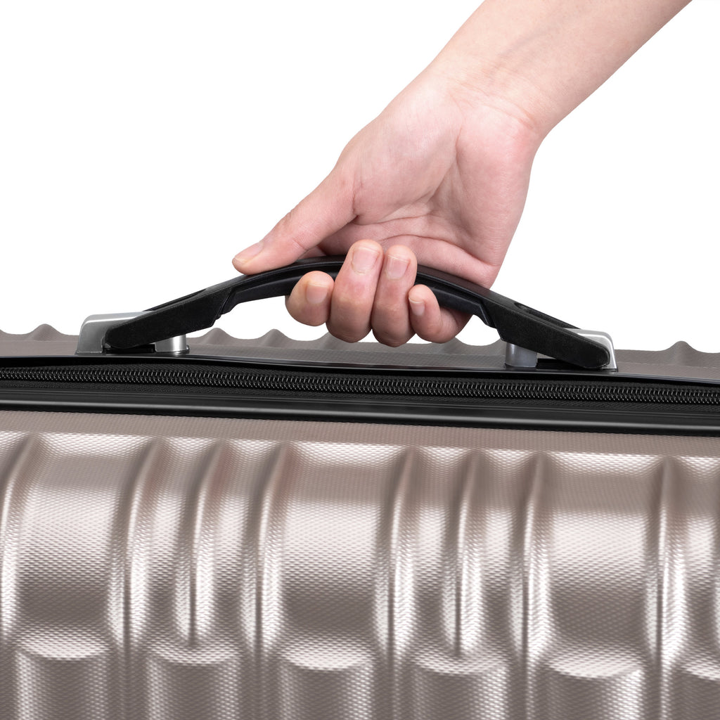 Valises rayées, lot de 4, valises de voyage en ABS, avec serrure à combinaison