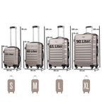 "Striped" suitcases, set of 4, ABS travel suitcases, with combination lock