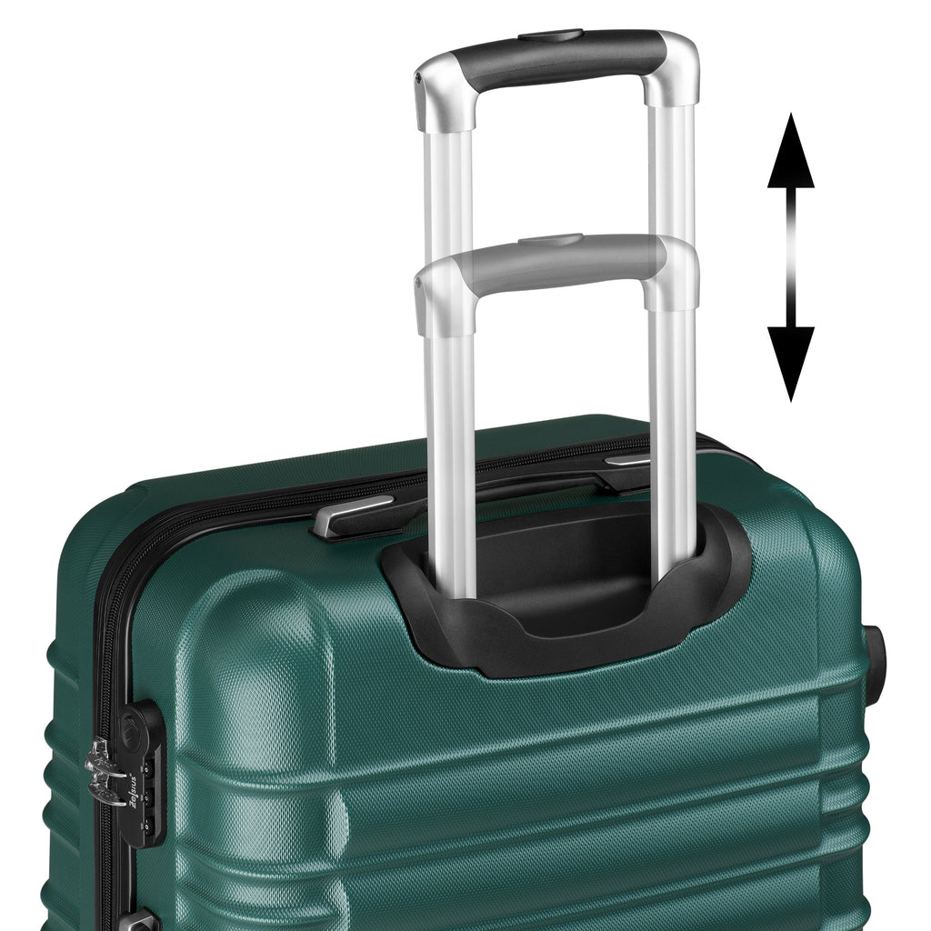 Valises rayées, lot de 4, valises de voyage en ABS, avec serrure à combinaison