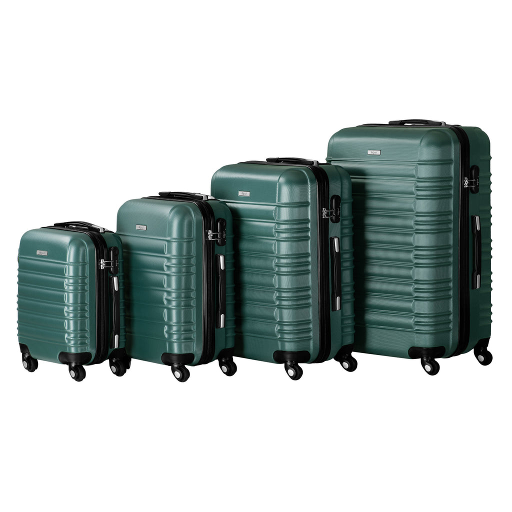 Valises rayées, lot de 4, valises de voyage en ABS, avec serrure à combinaison