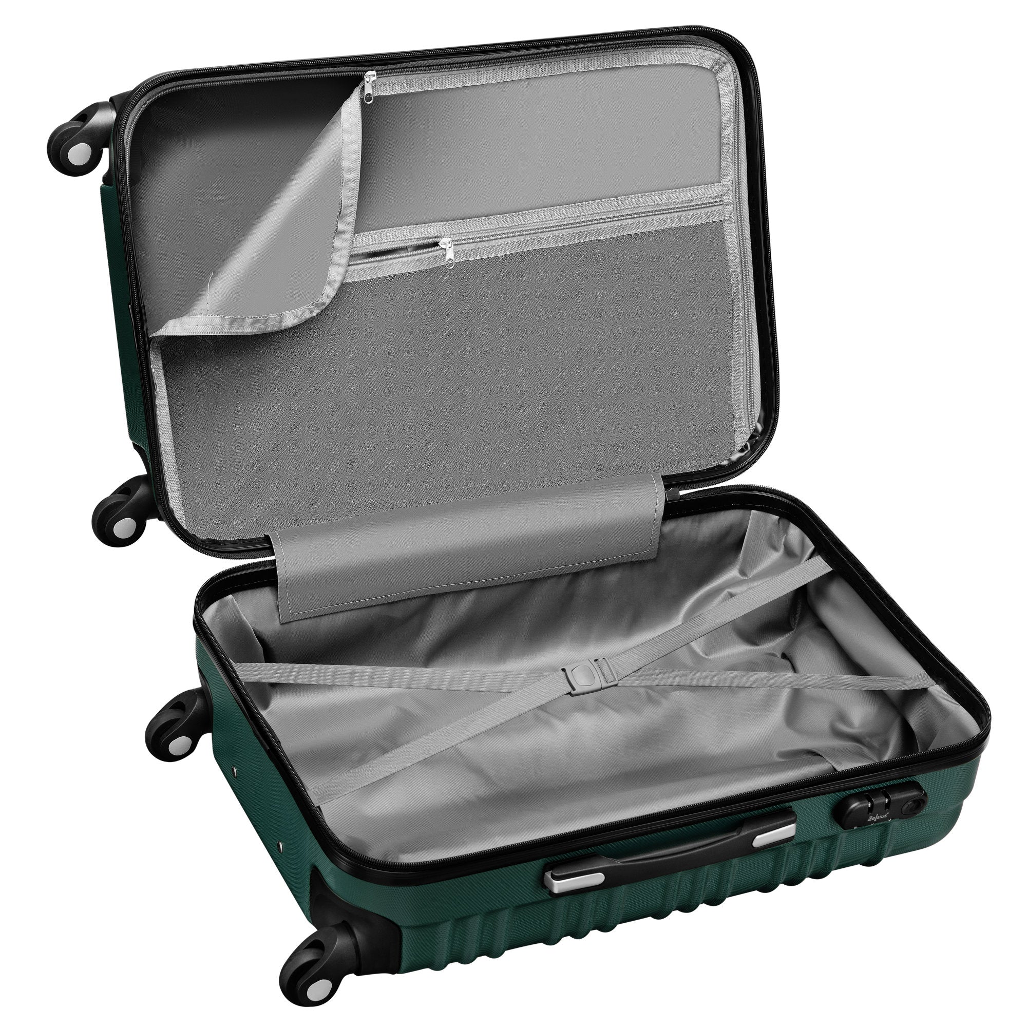 Valises rayées, lot de 4, valises de voyage en ABS, avec serrure à combinaison