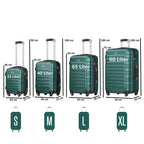 "Striped" suitcases, set of 4, ABS travel suitcases, with combination lock