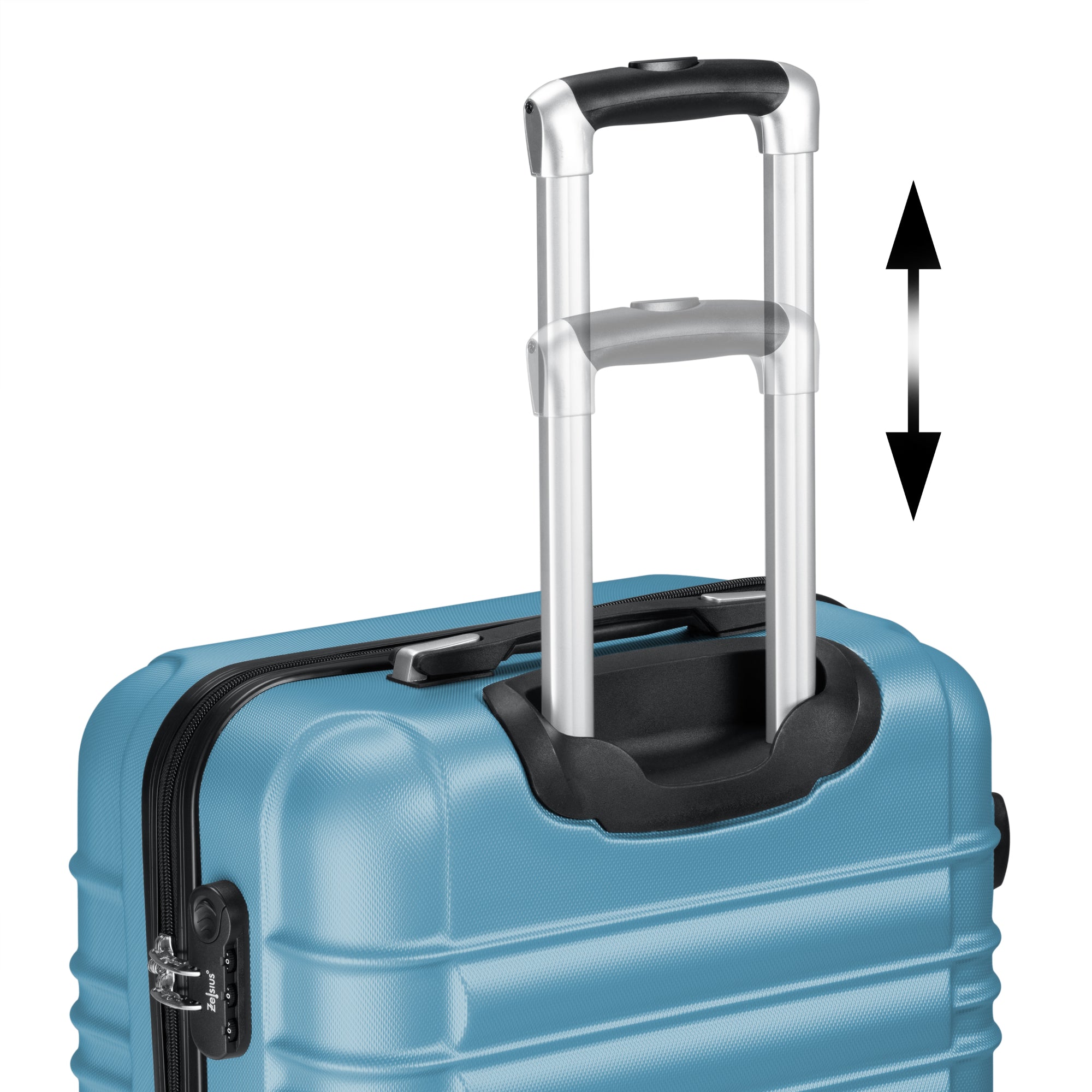 Valises rayées, lot de 4, valises de voyage en ABS, avec serrure à combinaison