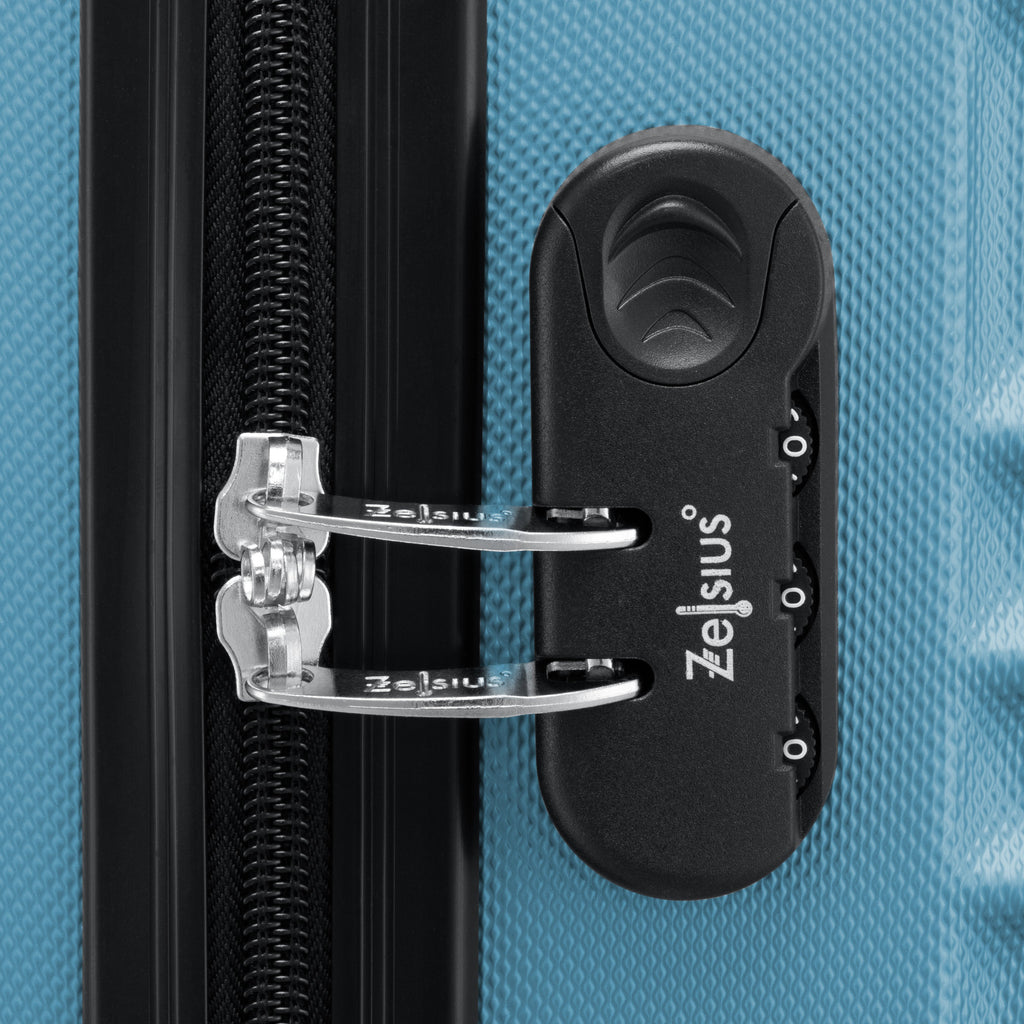 Valises rayées, lot de 4, valises de voyage en ABS, avec serrure à combinaison