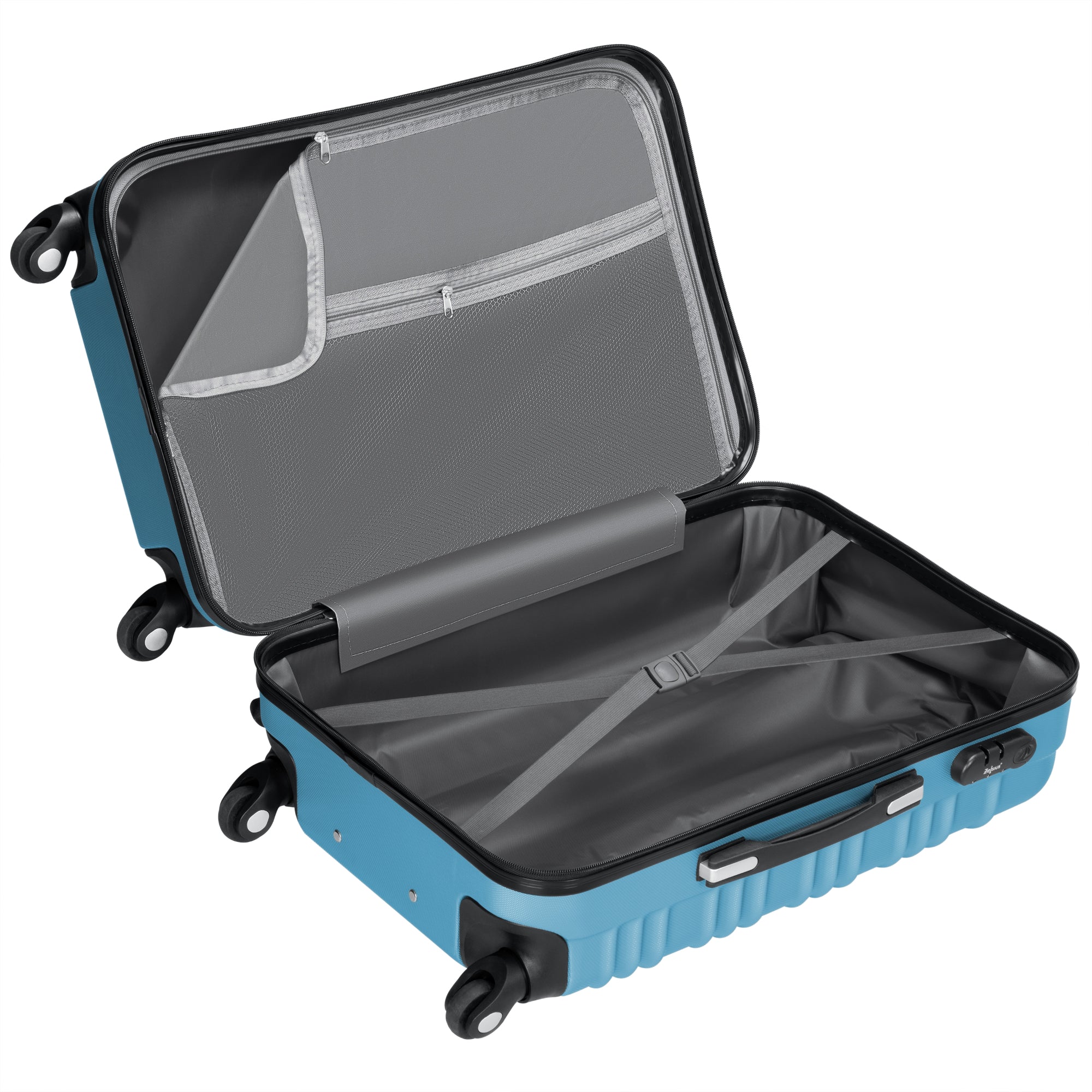 Valises rayées, lot de 4, valises de voyage en ABS, avec serrure à combinaison