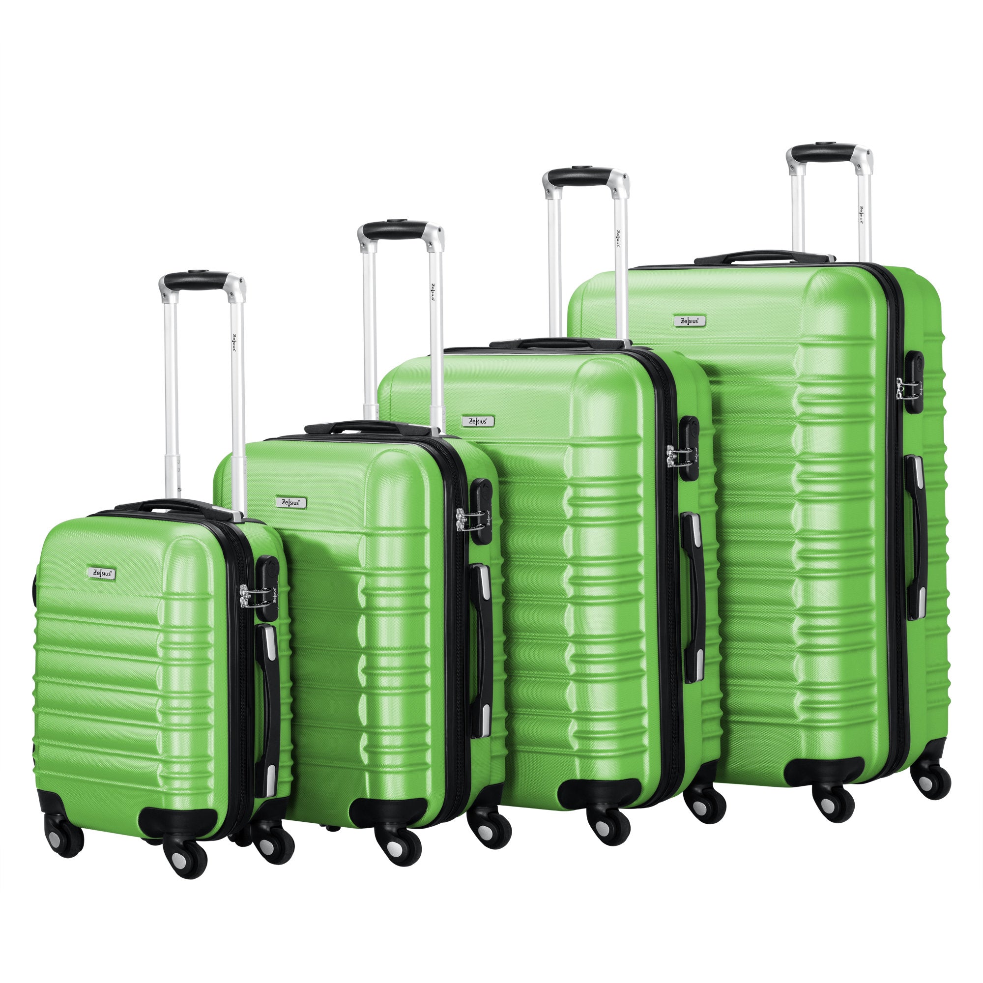 "Striped" suitcases, set of 4, ABS travel suitcases, with combination lock