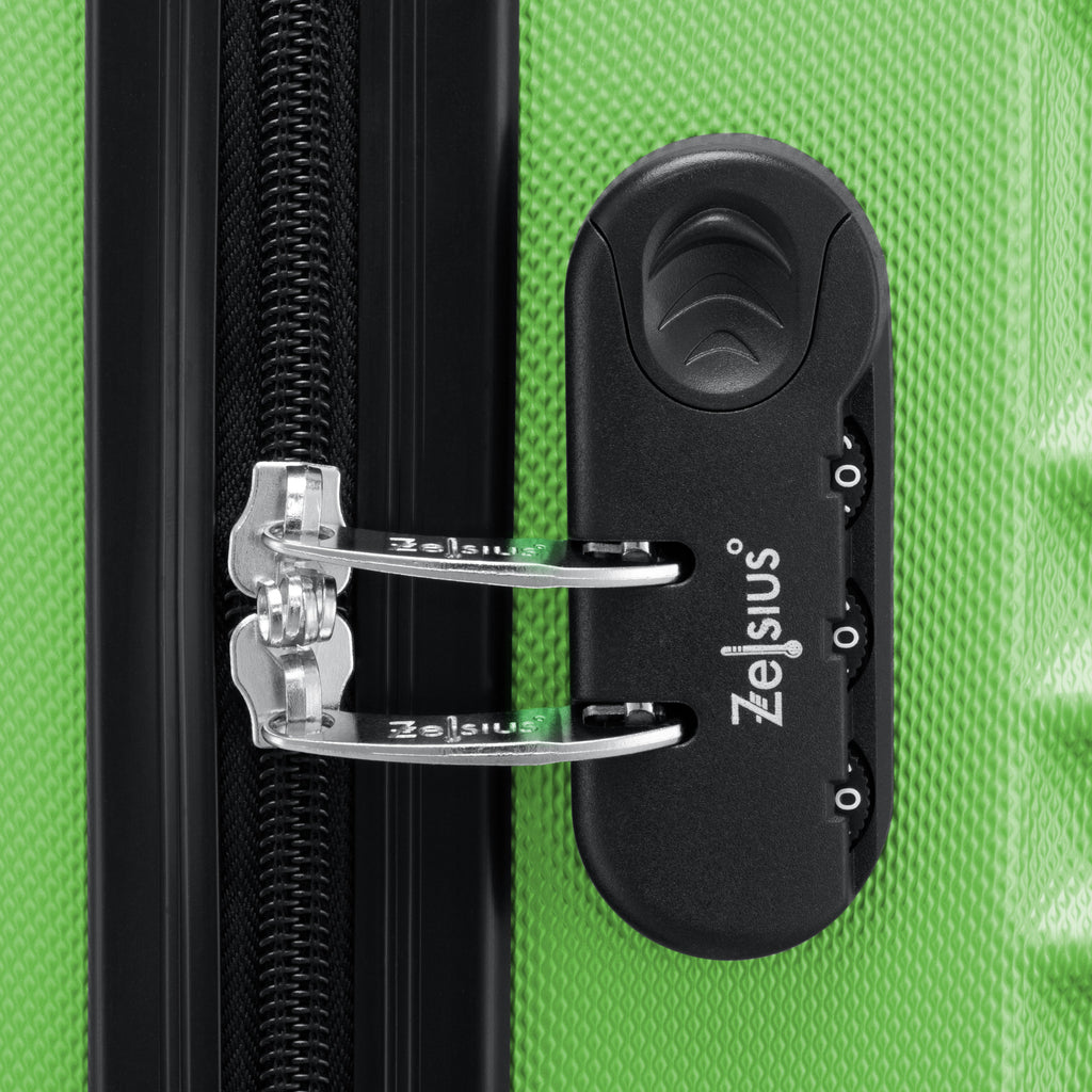 Valises rayées, lot de 4, valises de voyage en ABS, avec serrure à combinaison