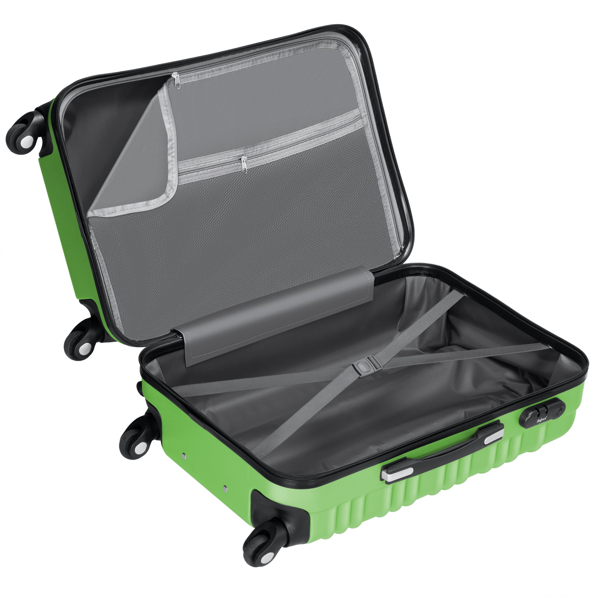 Valises rayées, lot de 4, valises de voyage en ABS, avec serrure à combinaison