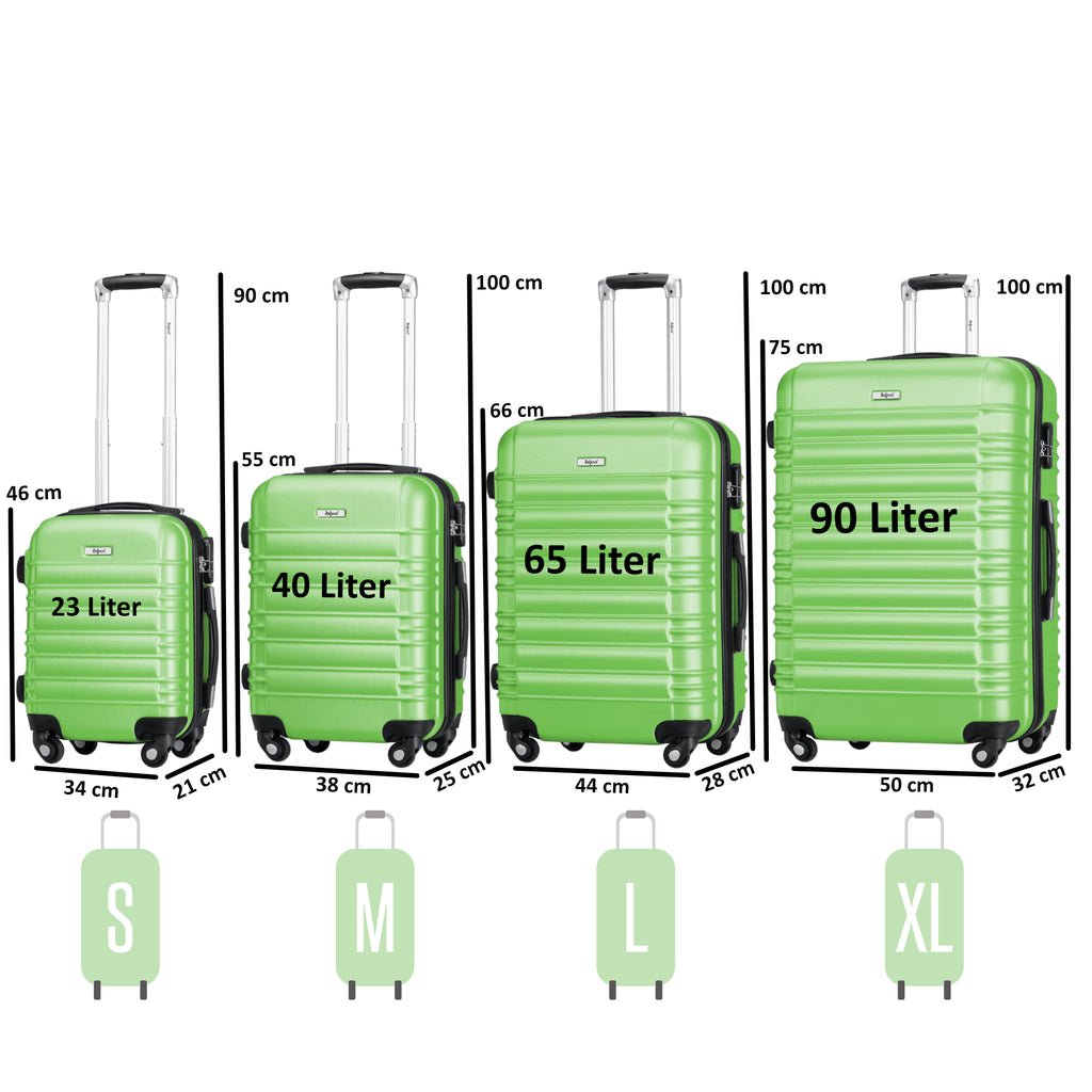 Valises rayées, lot de 4, valises de voyage en ABS, avec serrure à combinaison