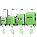 "Striped" suitcases, set of 4, ABS travel suitcases, with combination lock