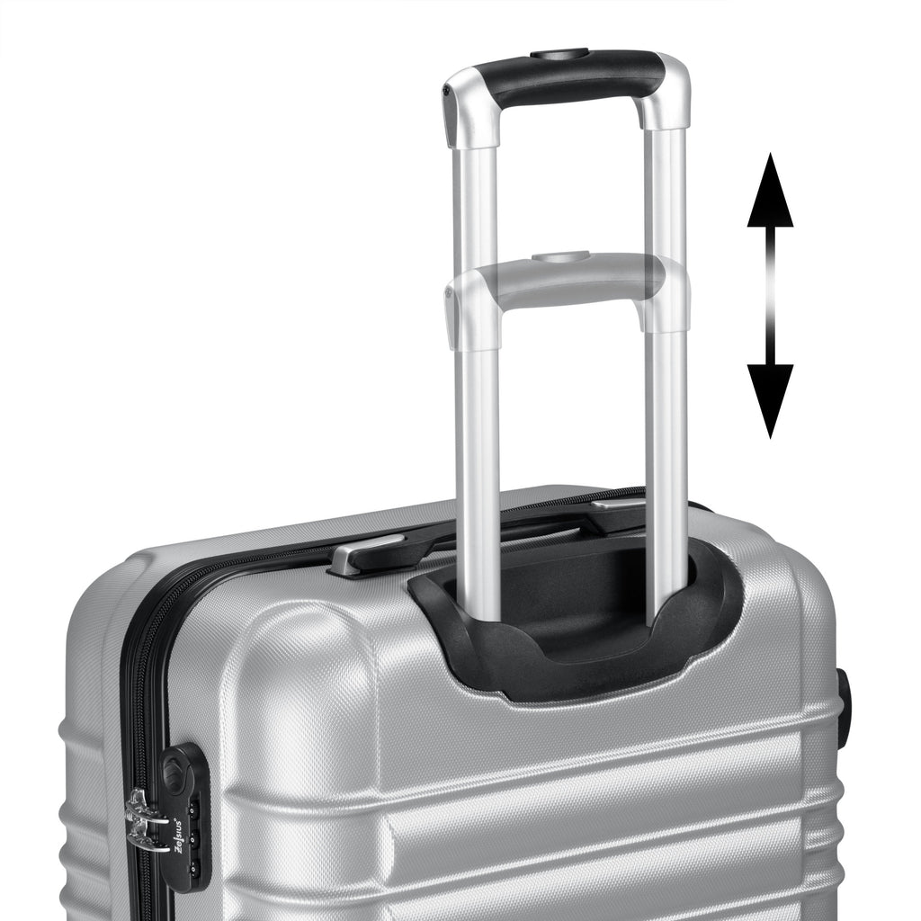 Valises rayées, lot de 4, valises de voyage en ABS, avec serrure à combinaison