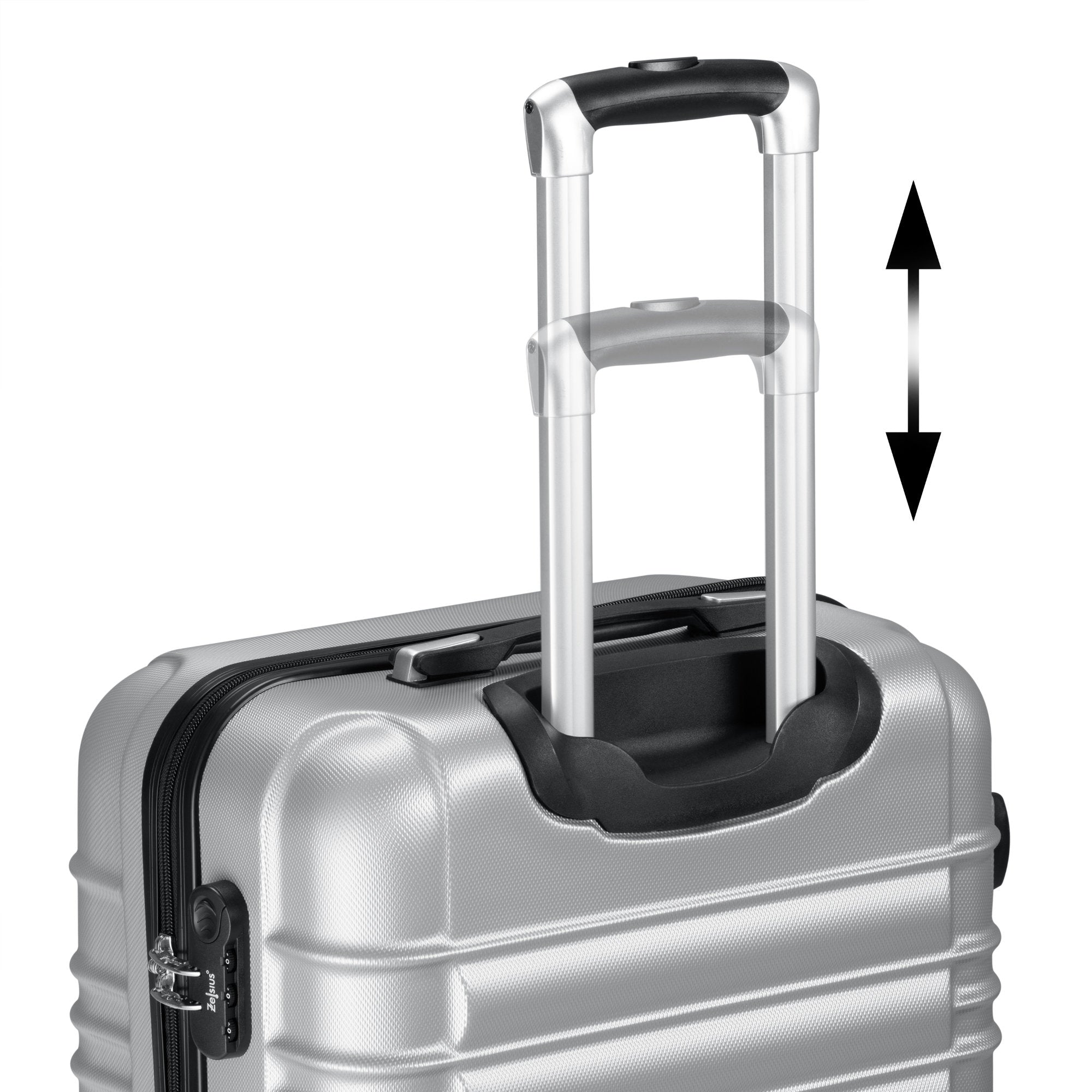 Valises rayées, lot de 4, valises de voyage en ABS, avec serrure à combinaison