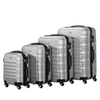 "Striped" suitcases, set of 4, ABS travel suitcases, with combination lock