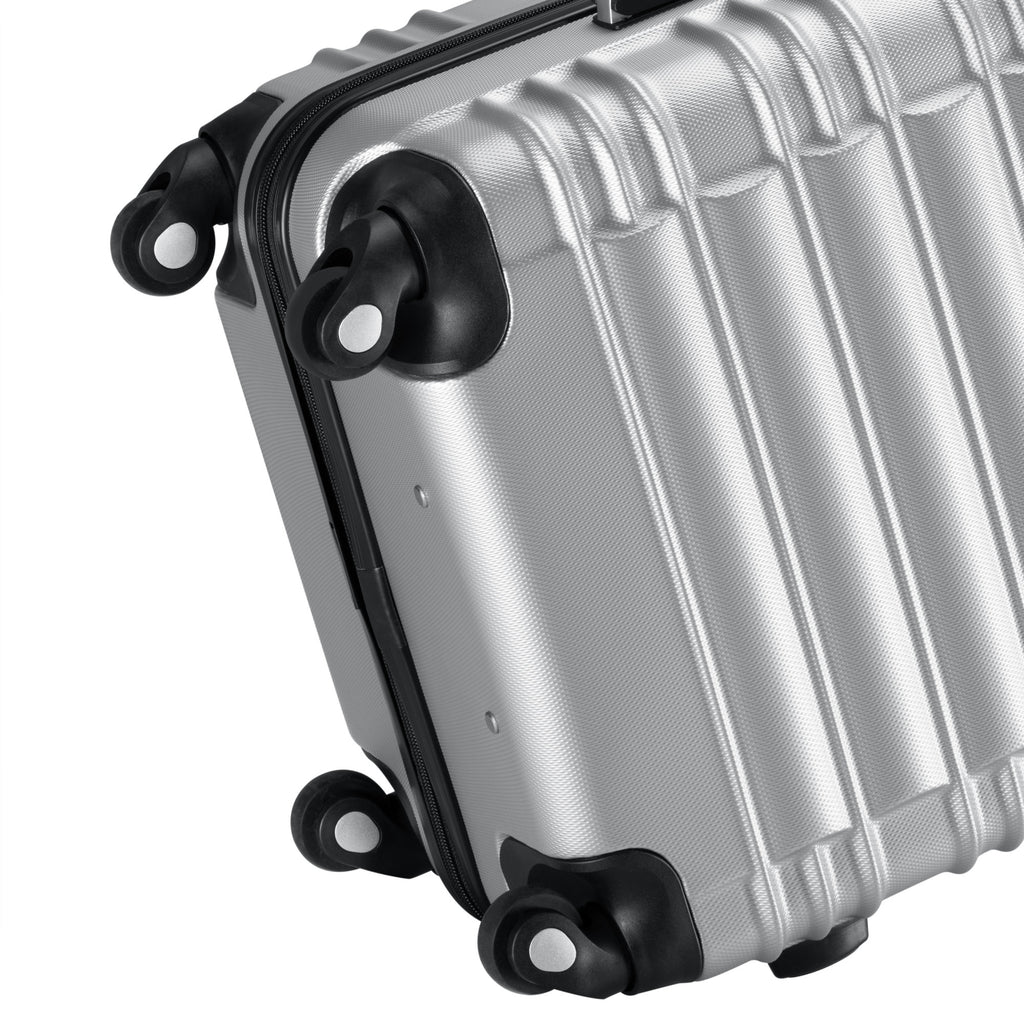 Valises rayées, lot de 4, valises de voyage en ABS, avec serrure à combinaison