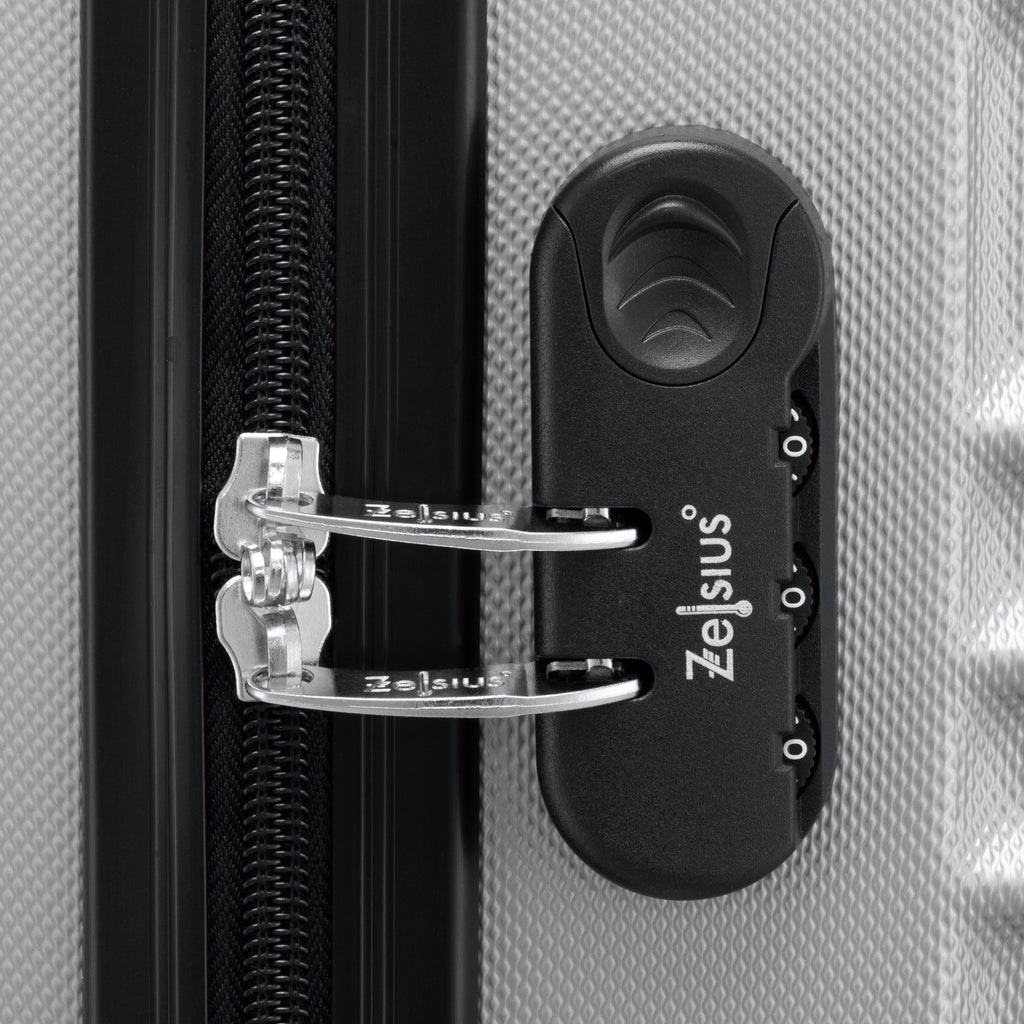 Valises rayées, lot de 4, valises de voyage en ABS, avec serrure à combinaison