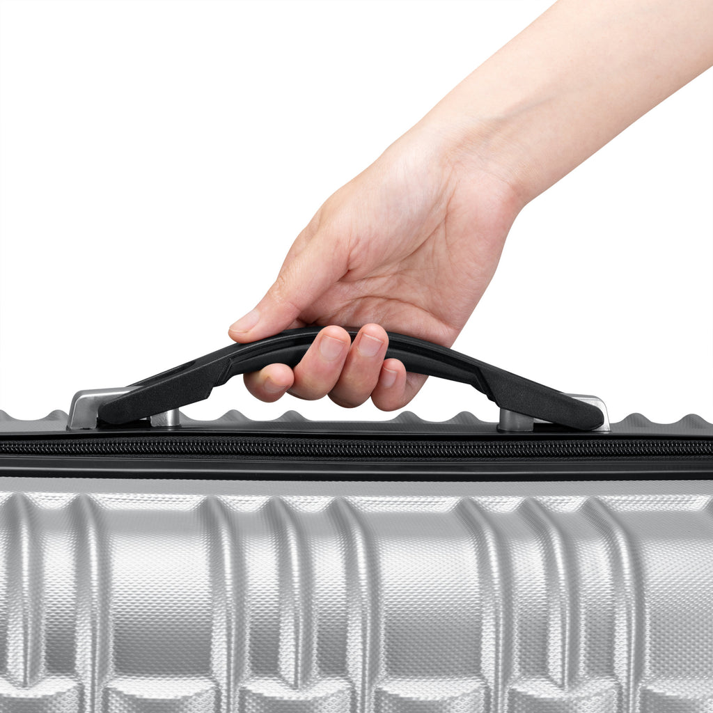 Valises rayées, lot de 4, valises de voyage en ABS, avec serrure à combinaison