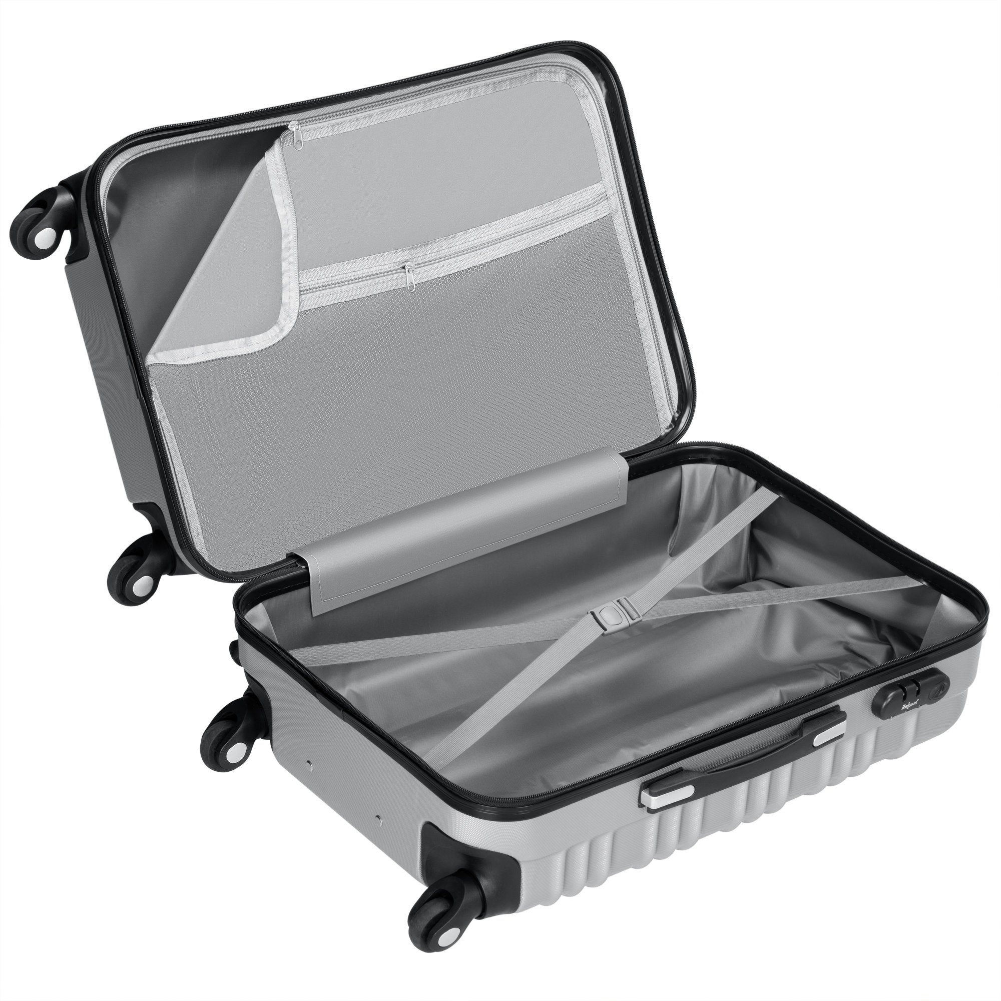 Valises rayées, lot de 4, valises de voyage en ABS, avec serrure à combinaison