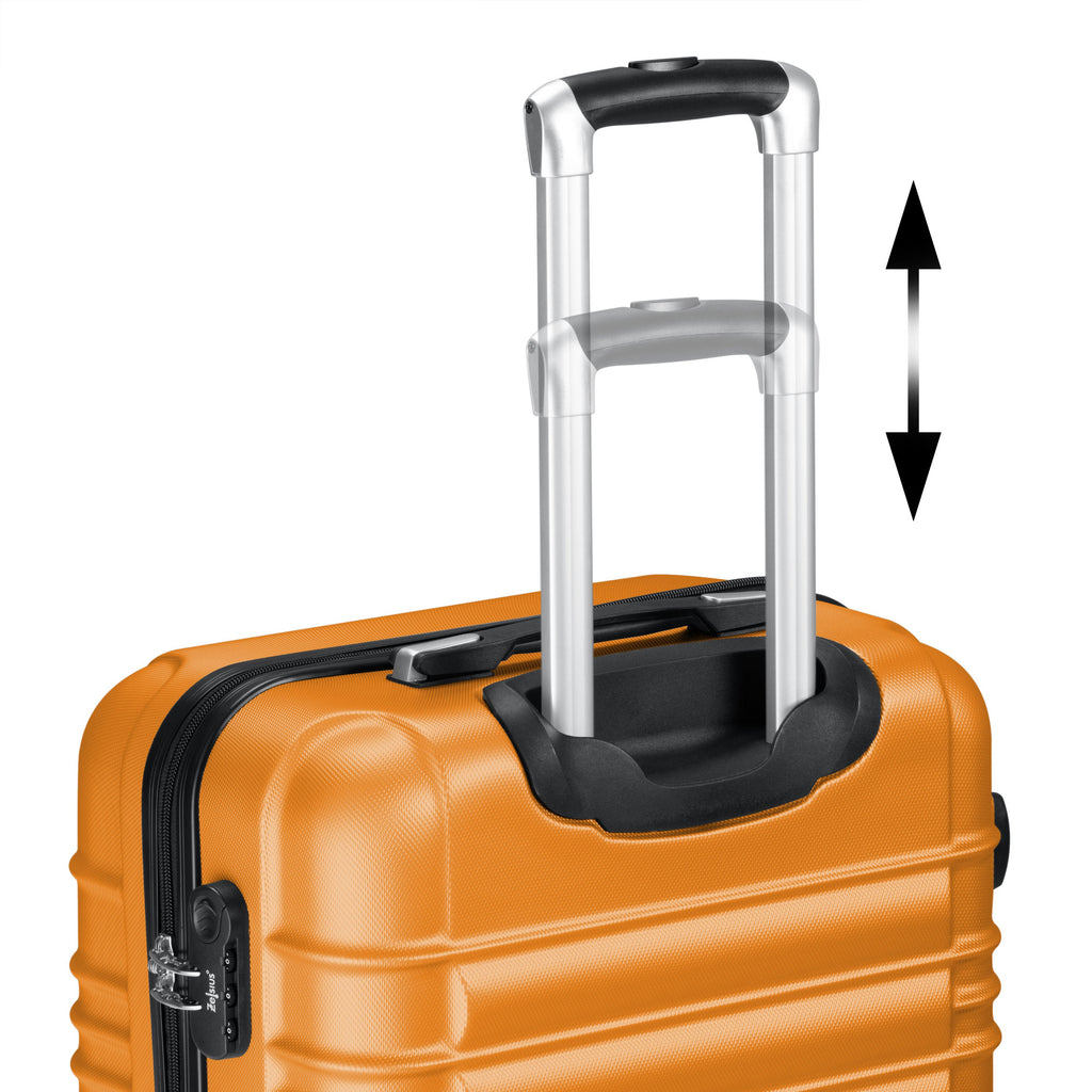 Valises rayées, lot de 4, valises de voyage en ABS, avec serrure à combinaison