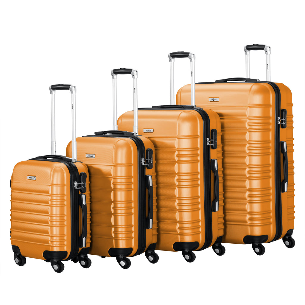 "Striped" suitcases, set of 4, ABS travel suitcases, with combination lock