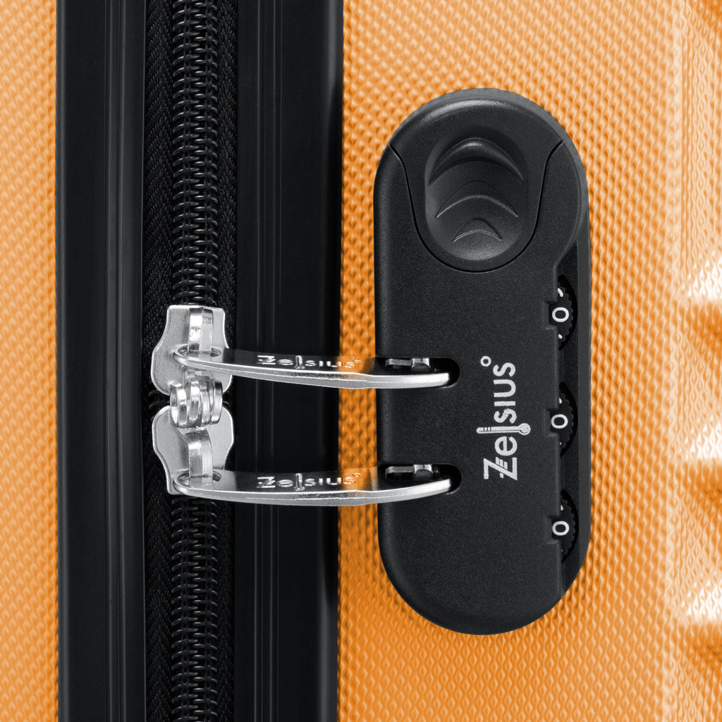 Valises rayées, lot de 4, valises de voyage en ABS, avec serrure à combinaison