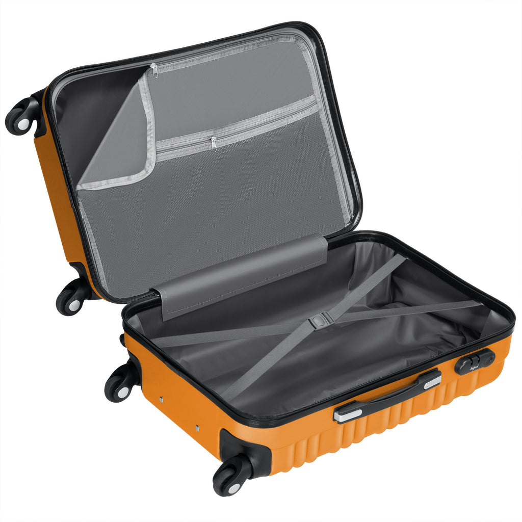 Valises rayées, lot de 4, valises de voyage en ABS, avec serrure à combinaison