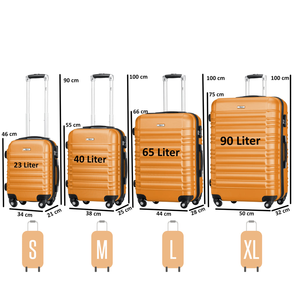 Valises rayées, lot de 4, valises de voyage en ABS, avec serrure à combinaison