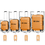 "Striped" suitcases, set of 4, ABS travel suitcases, with combination lock
