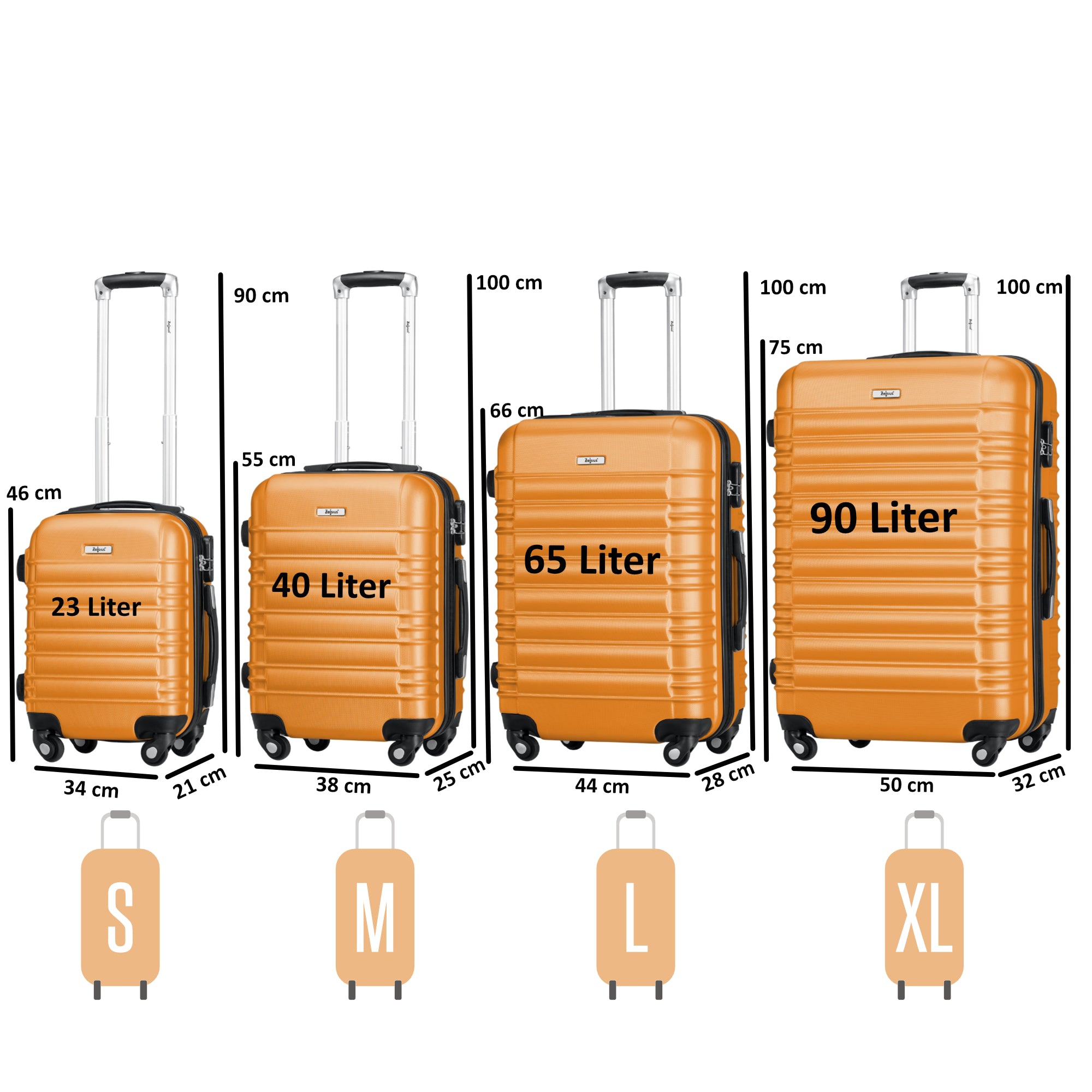 Valises rayées, lot de 4, valises de voyage en ABS, avec serrure à combinaison