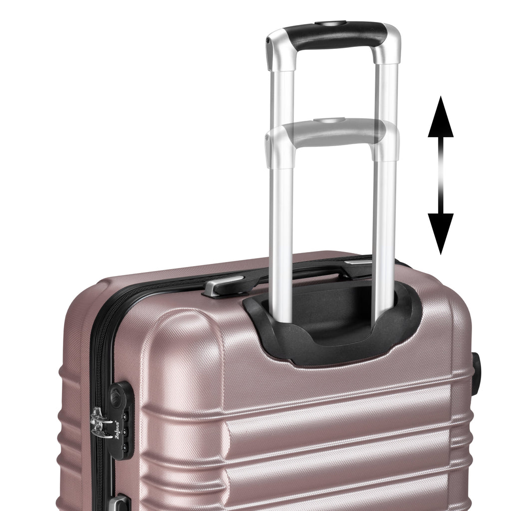 Valises rayées, lot de 4, valises de voyage en ABS, avec serrure à combinaison