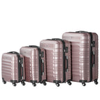 "Striped" suitcases, set of 4, ABS travel suitcases, with combination lock