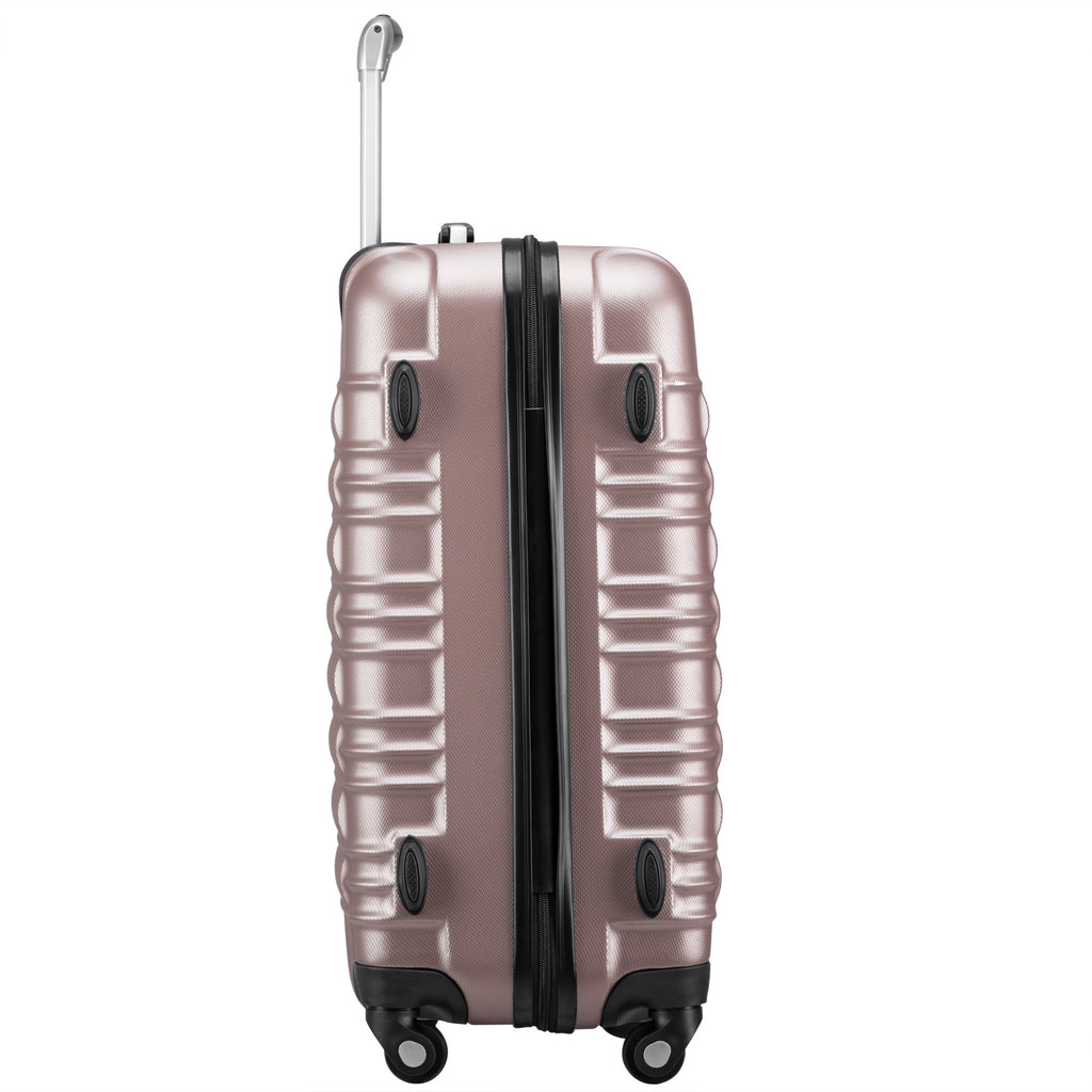 Valises rayées, lot de 4, valises de voyage en ABS, avec serrure à combinaison