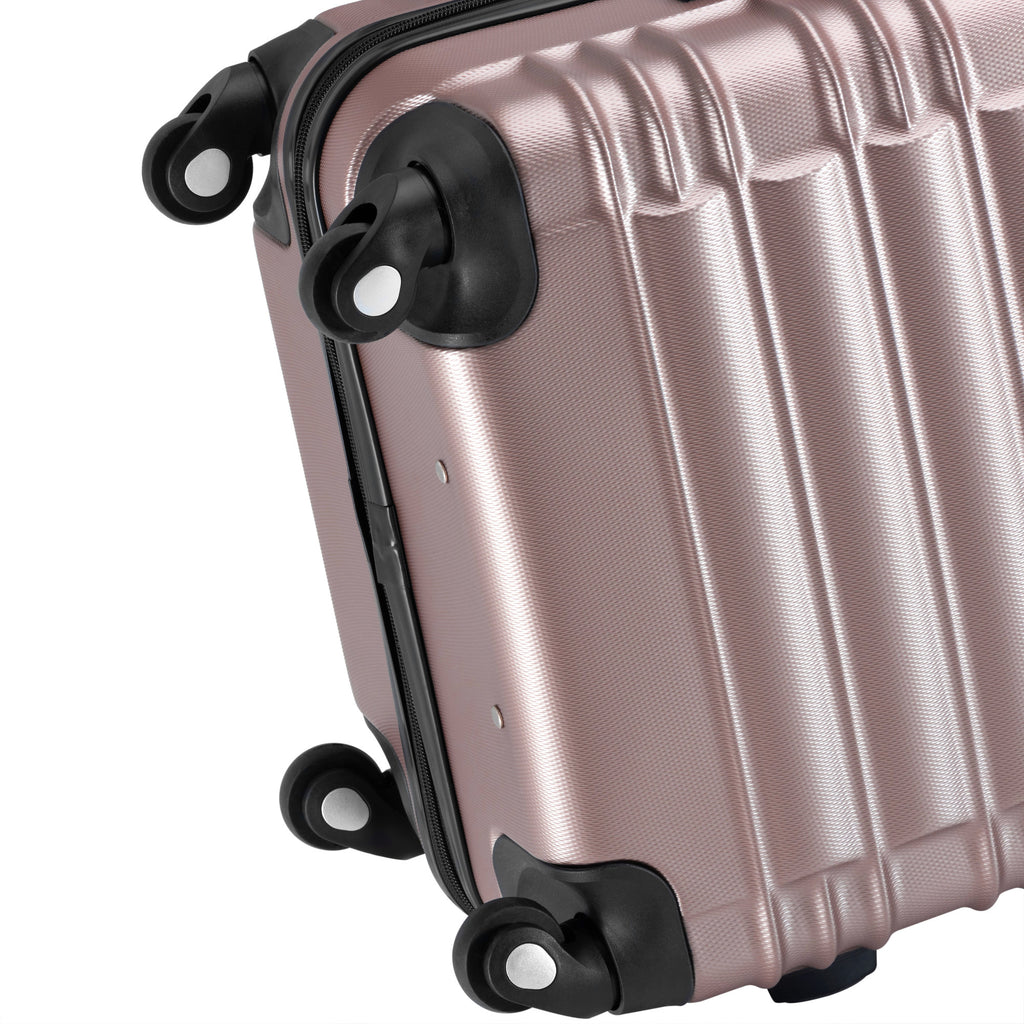 Valises rayées, lot de 4, valises de voyage en ABS, avec serrure à combinaison