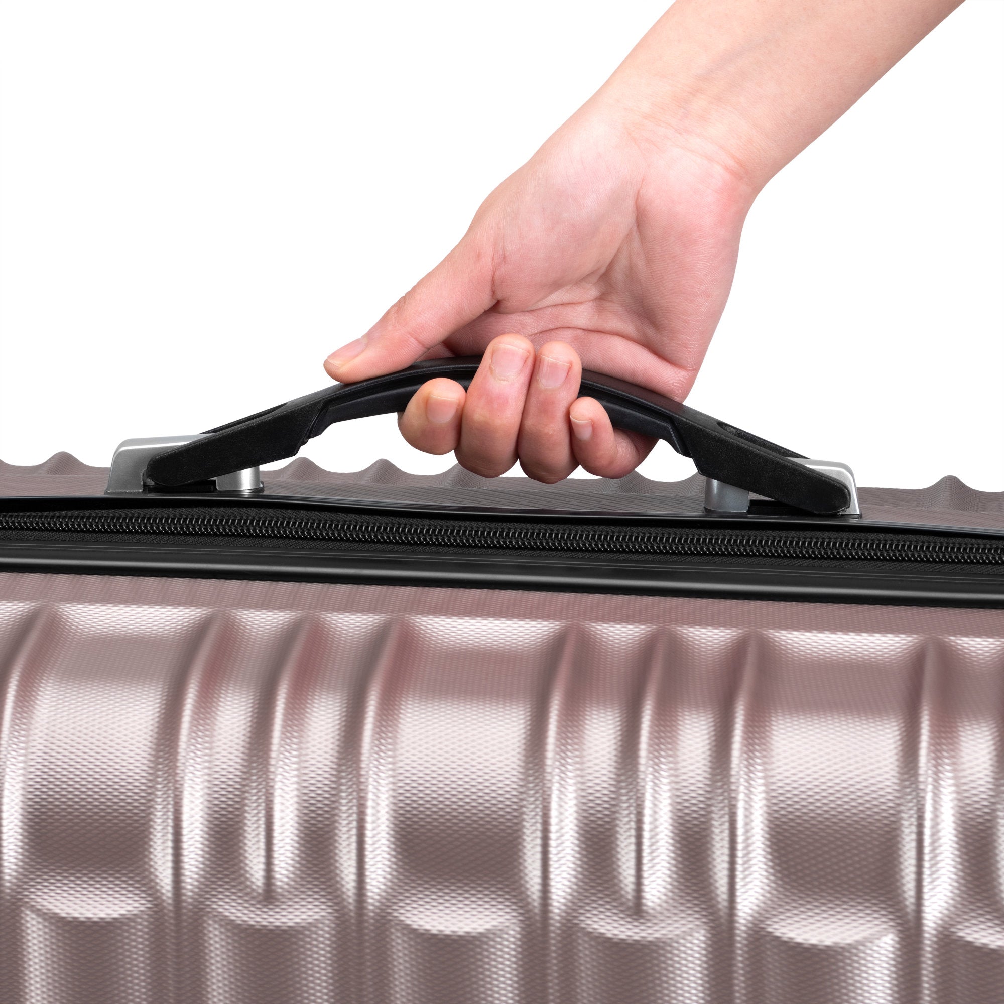 Valises rayées, lot de 4, valises de voyage en ABS, avec serrure à combinaison