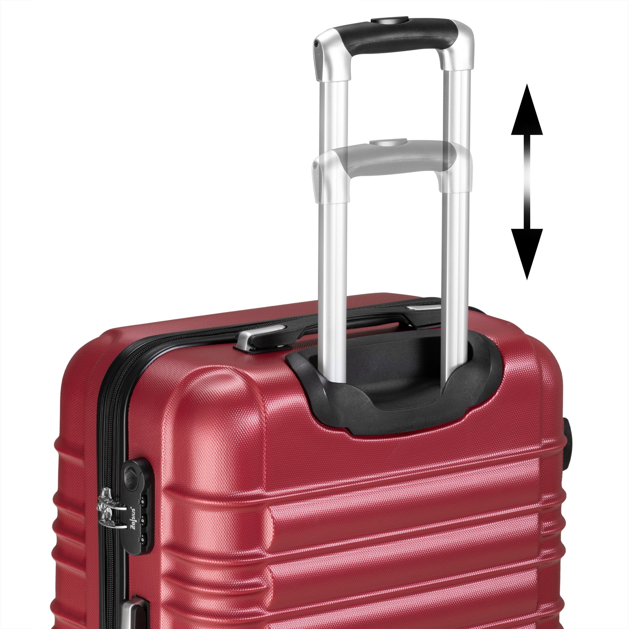 Valises rayées, lot de 4, valises de voyage en ABS, avec serrure à combinaison