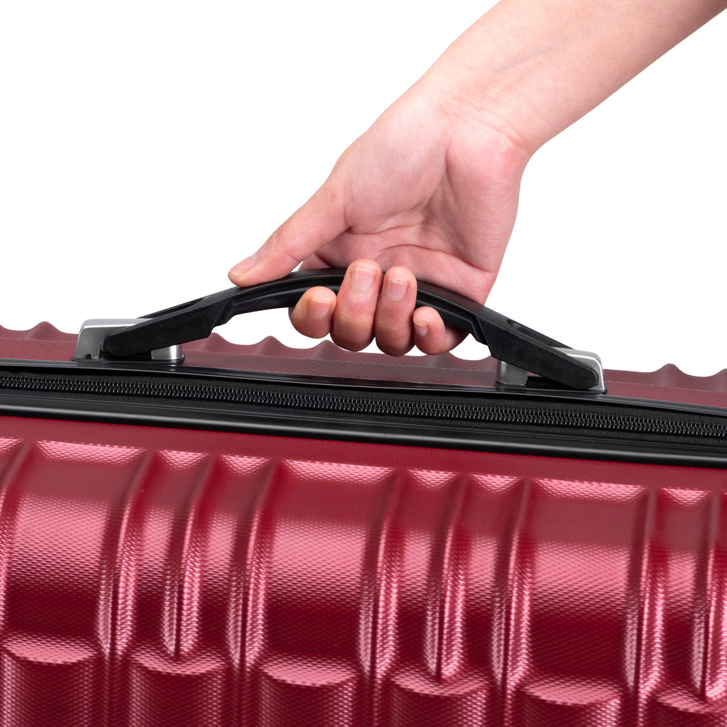 Valises rayées, lot de 4, valises de voyage en ABS, avec serrure à combinaison