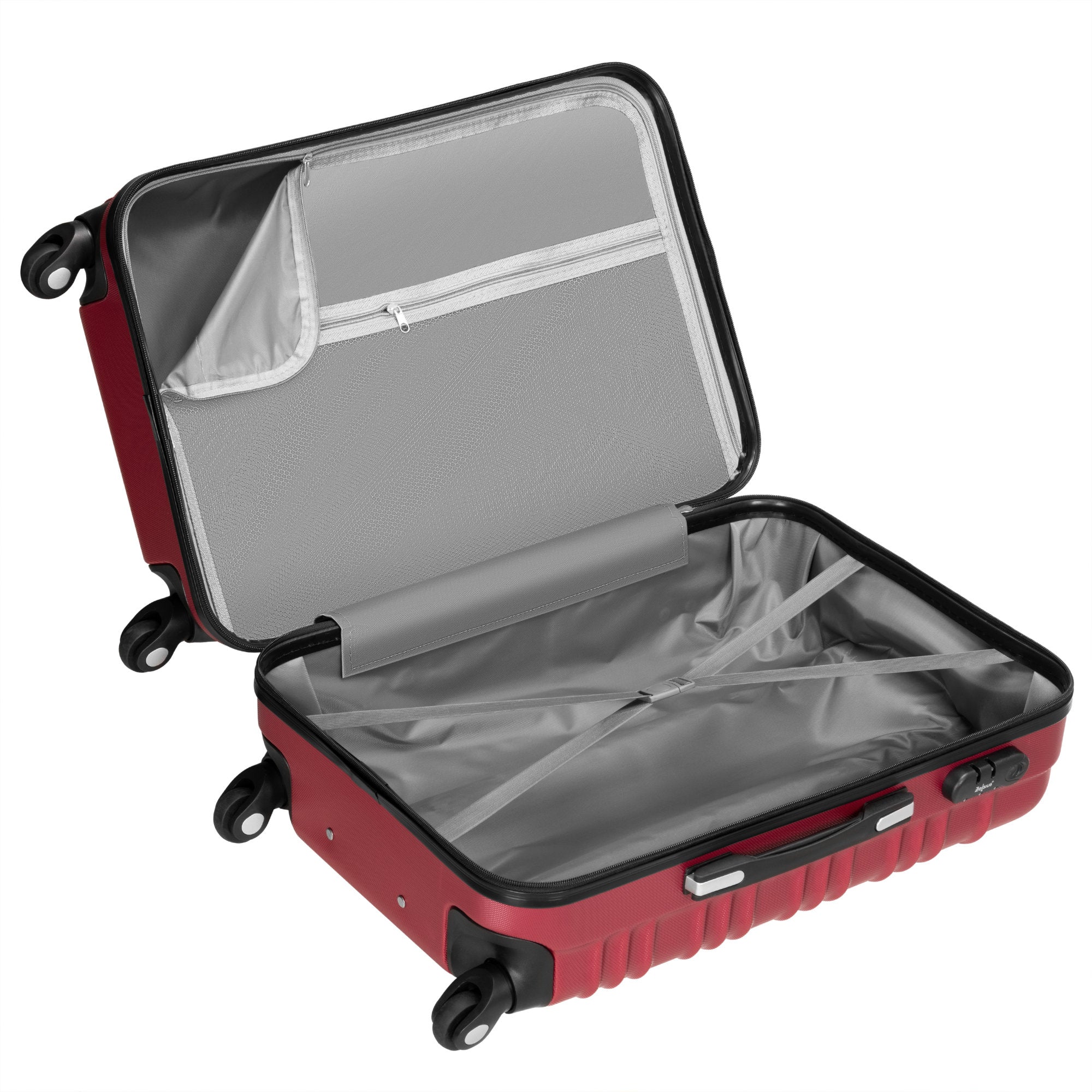 Valises rayées, lot de 4, valises de voyage en ABS, avec serrure à combinaison