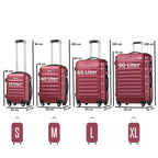"Striped" suitcases, set of 4, ABS travel suitcases, with combination lock