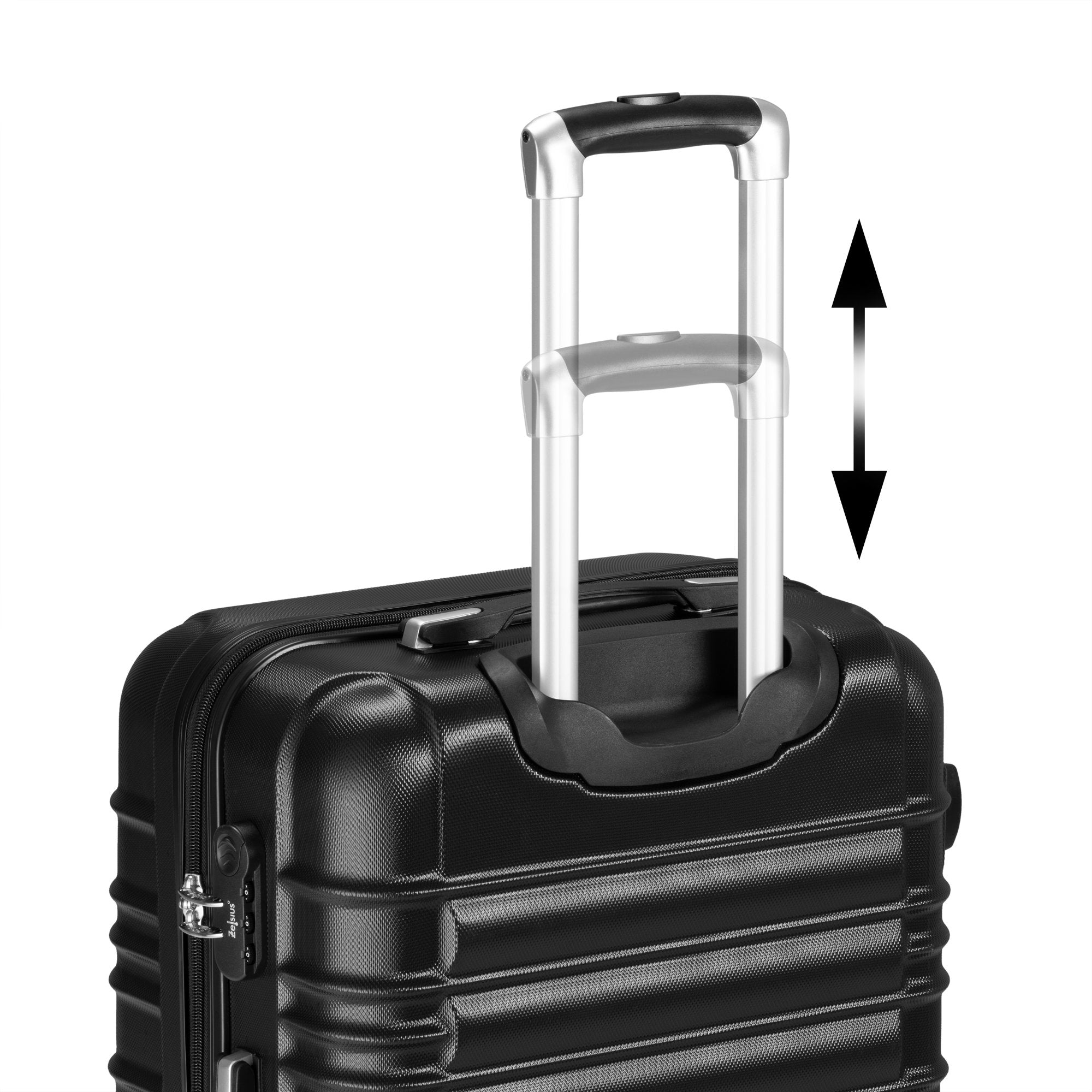 Valises rayées, lot de 4, valises de voyage en ABS, avec serrure à combinaison